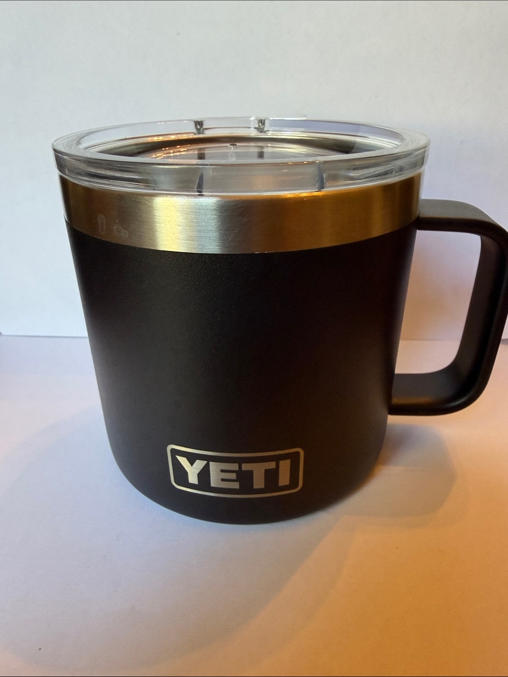Yeti Black Insulated Travel Mug with Silver Trim